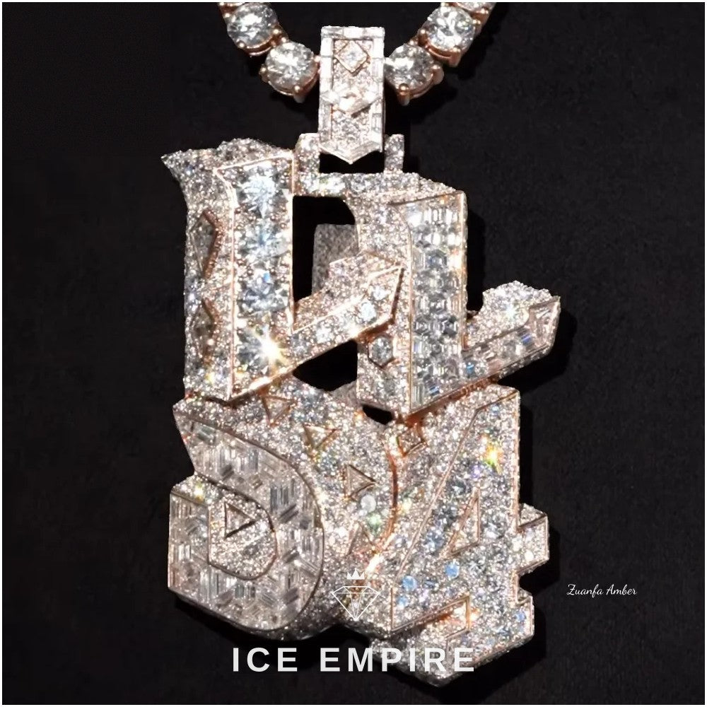 Iced Out Rose Gold Plated Moissanite Pendant