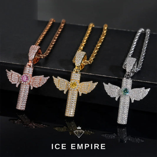 Iced Out Cross 925 Silver Pendant