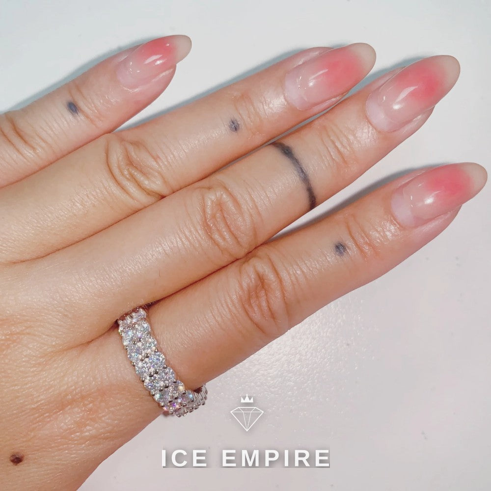 Iced Out 925 Silver Moissanite Ring