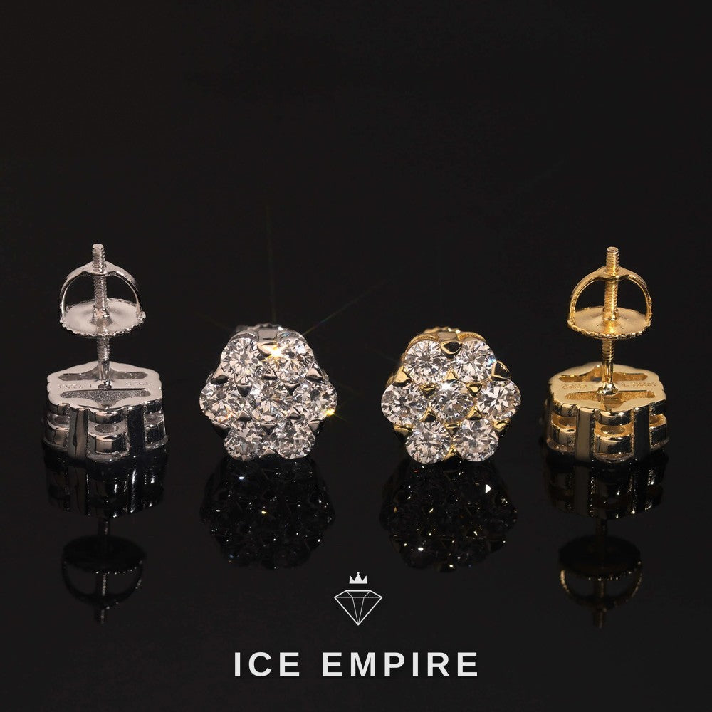 Iced Out Rose Gold Plated Lab Grown Diamond Earrings