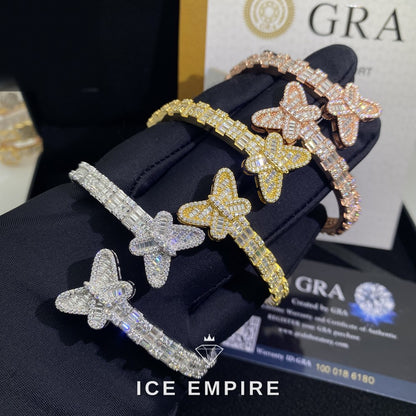 Iced Out Baguette 925 Silver Moissanite Bracelet