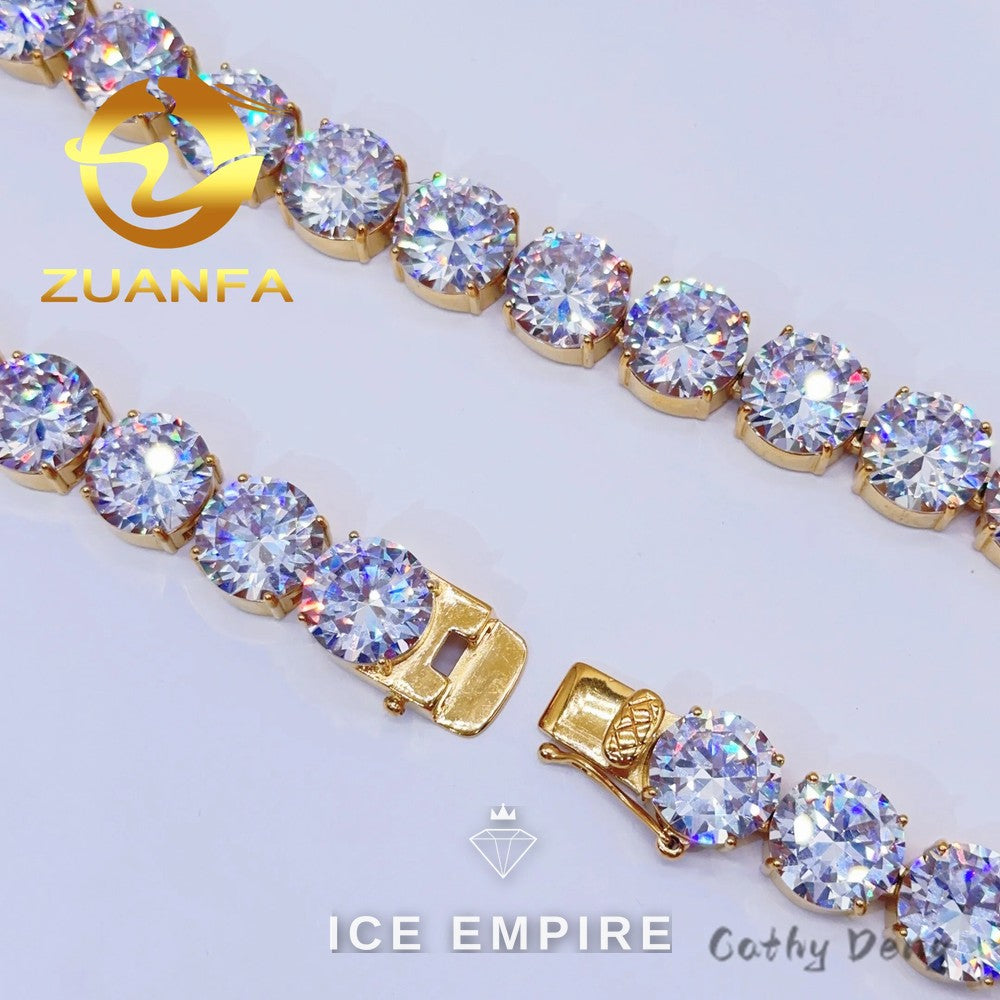 Iced Out Gold Plated Moissanite Cuban Chain