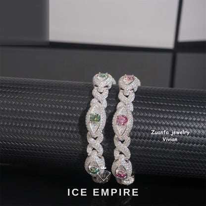 Iced Out 925 Silver Moissanite Cuban Chain