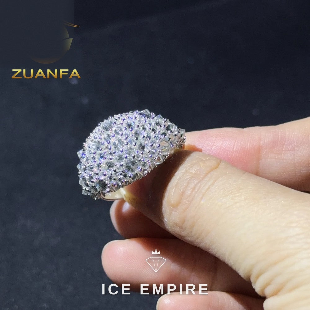 Iced Out 925 Silver Moissanite Ring