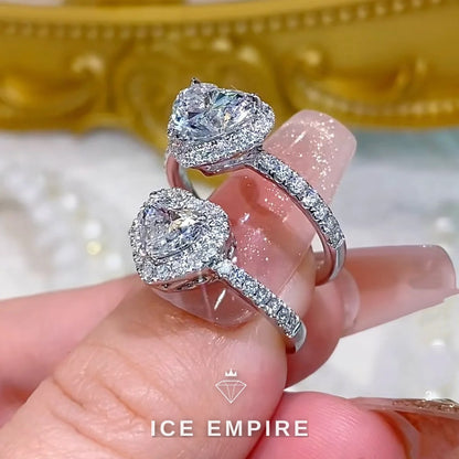 Iced Out Heart 10K Gold Lab Grown Diamond Ring