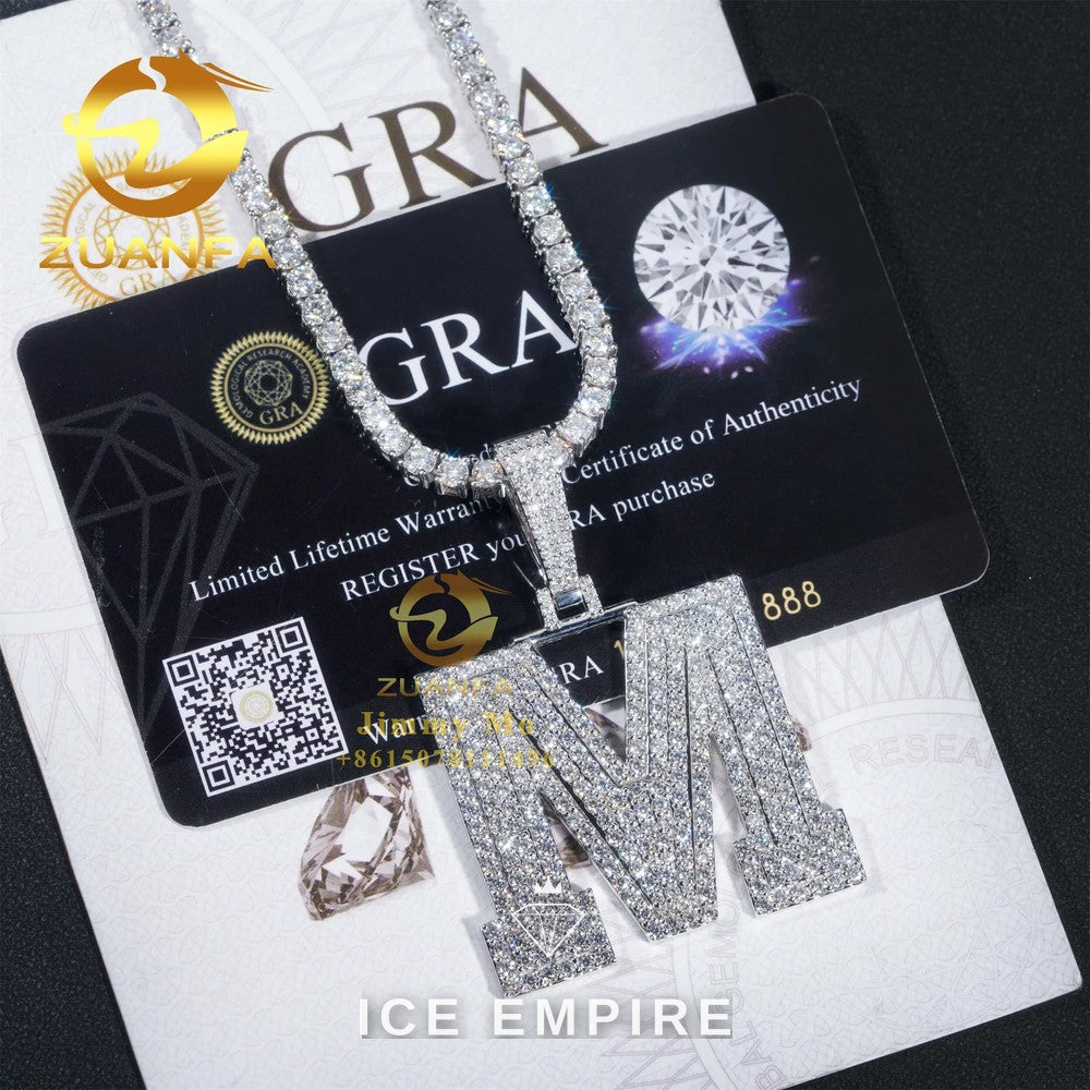 Iced Out 10K Gold Moissanite Pendant