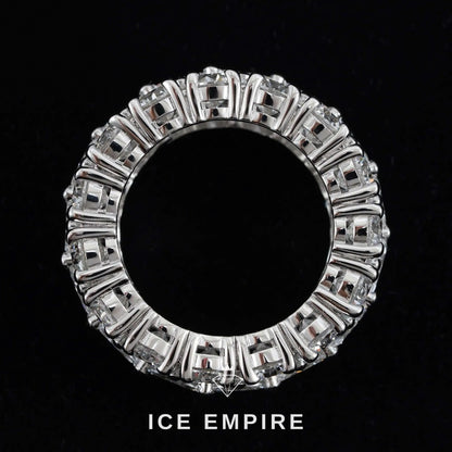 Iced Out 925 Silver Lab Grown Diamond Wedding Band