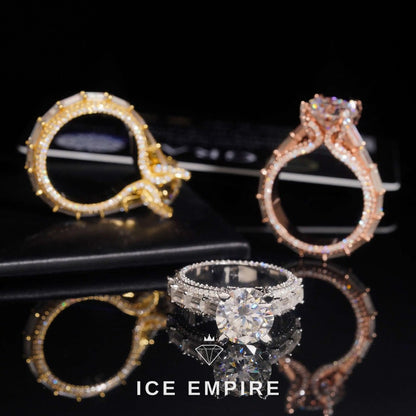 Iced Out 925 Silver Moissanite Wedding Band