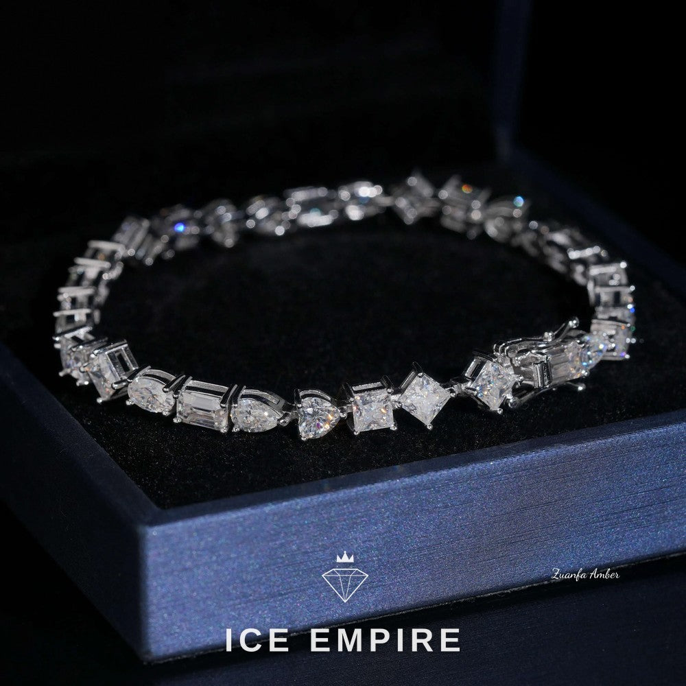 Iced Out 925 Silver Moissanite Tennis Chain