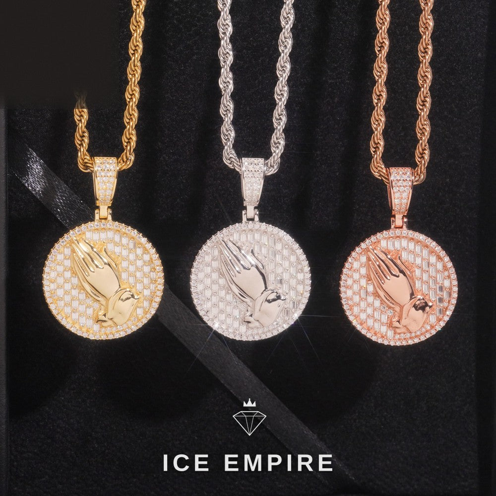 Iced Out Baguette Gold Plated Moissanite Pendant