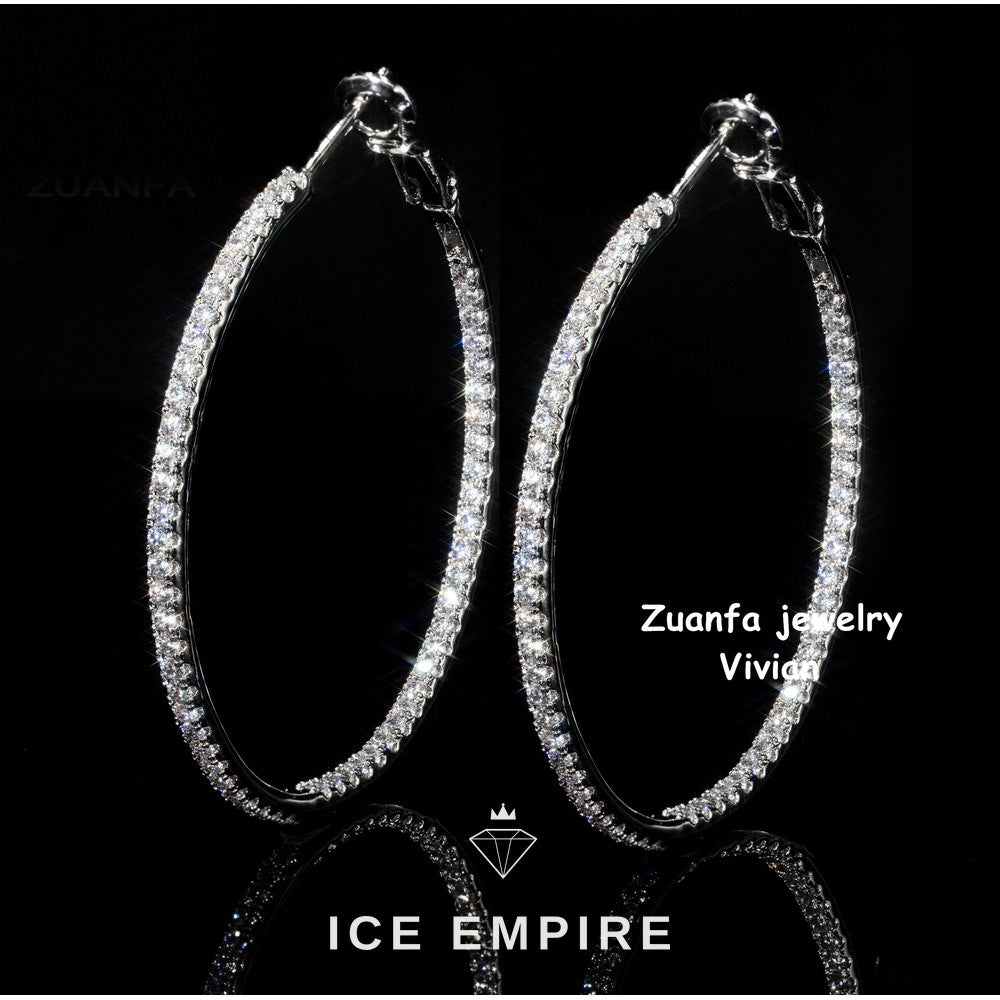 Iced Out 925 Silver Moissanite Earrings