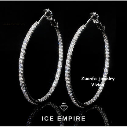 Iced Out 925 Silver Moissanite Earrings