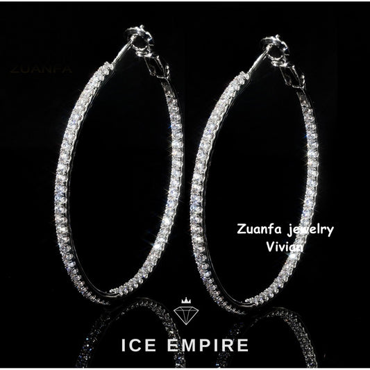 Iced Out 925 Silver Moissanite Earrings