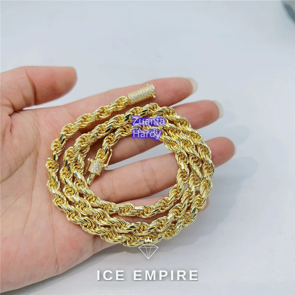 Iced Out 18K Gold Moissanite Cuban Chain
