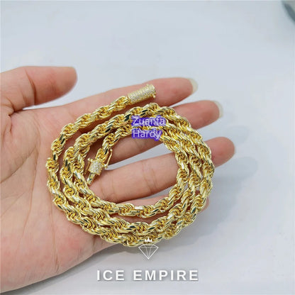 Iced Out 18K Gold Moissanite Cuban Chain