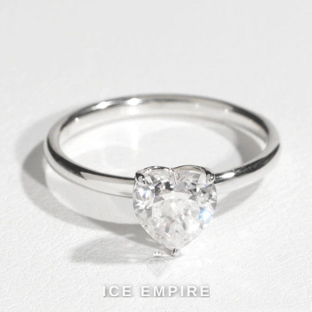 Iced Out Heart 14K Gold Moissanite Engagement Ring
