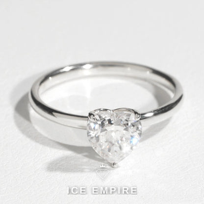 Iced Out Heart 14K Gold Moissanite Engagement Ring