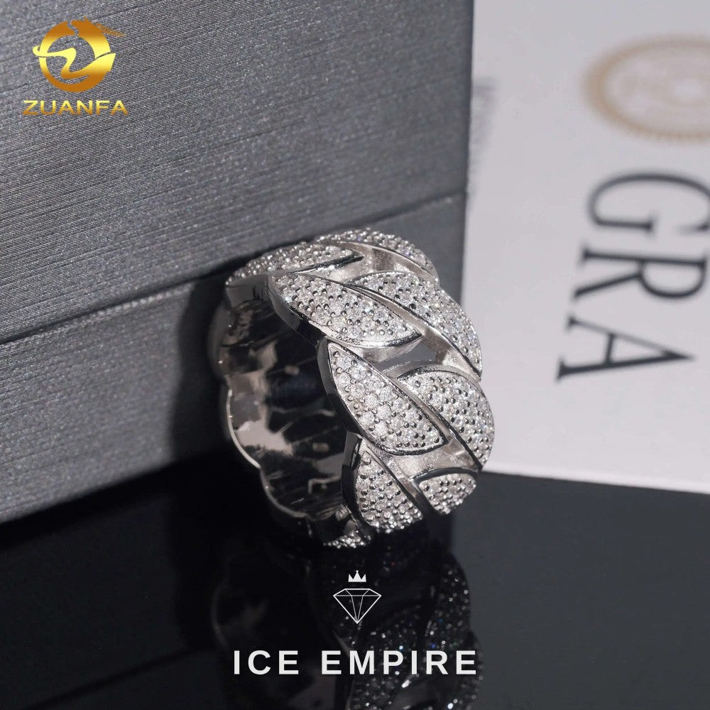 Iced Out 925 Silver Moissanite Ring