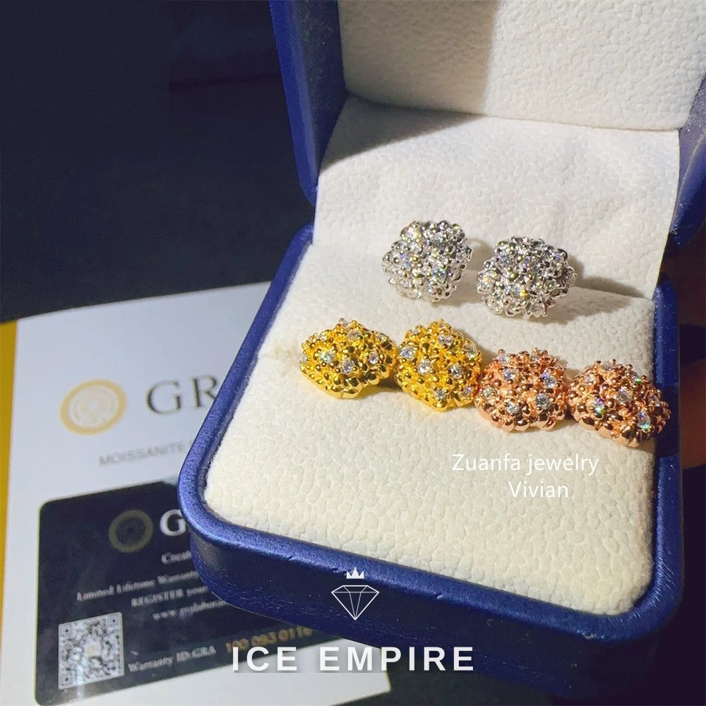 Iced Out 925 Silver Moissanite Earrings