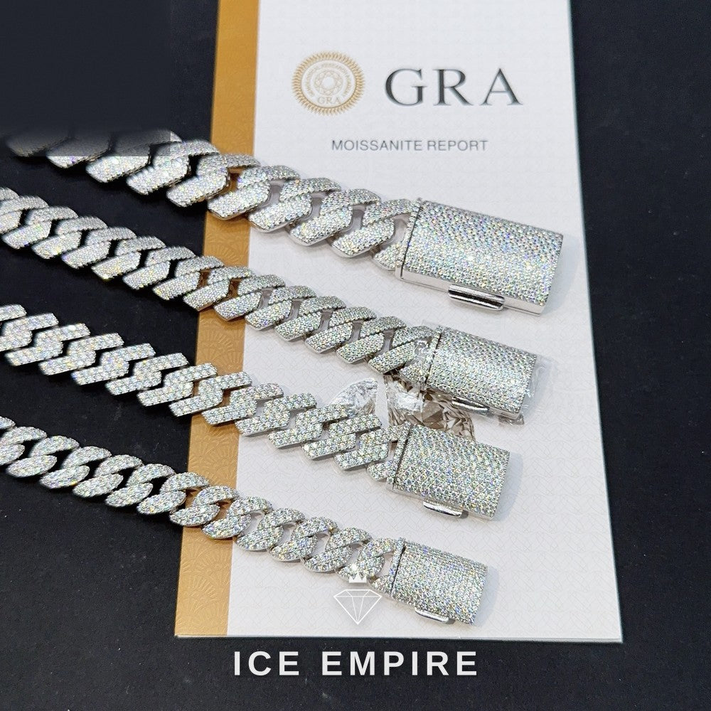 Iced Out Rose Gold Plated Moissanite Cuban Chain