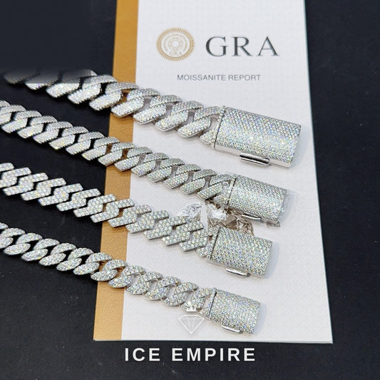 Iced Out Rose Gold Plated Moissanite Cuban Chain