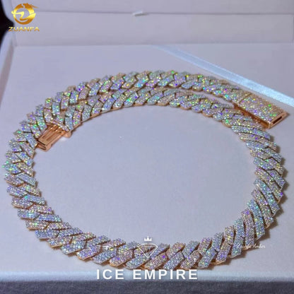 Iced Out Rose Gold Plated Moissanite Cuban Chain