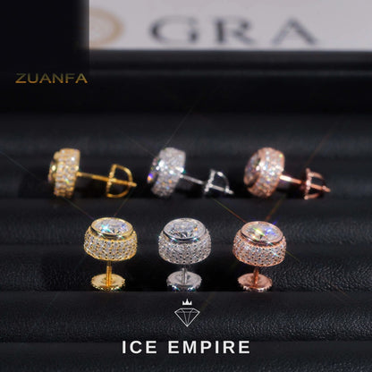 Iced Out 925 Silver Moissanite Earrings