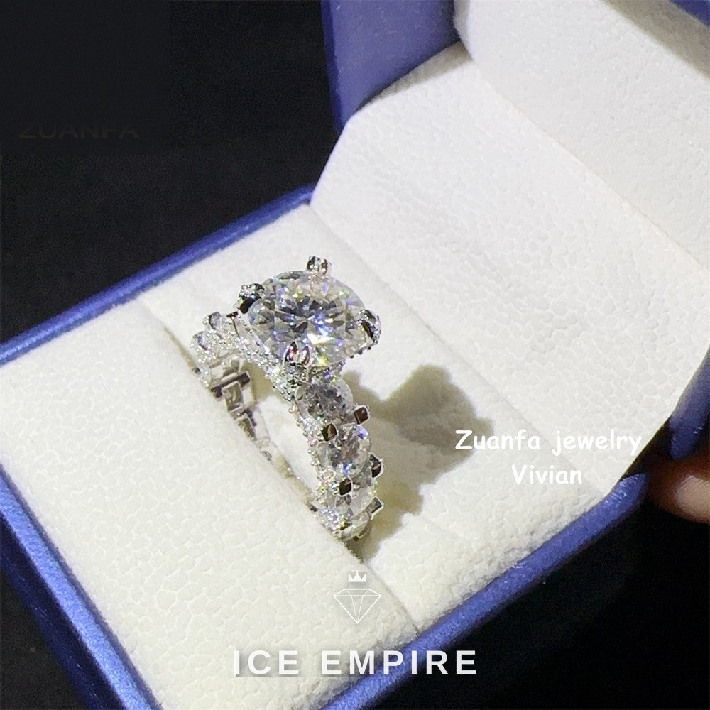 Iced Out Rose Gold Plated Moissanite Ring