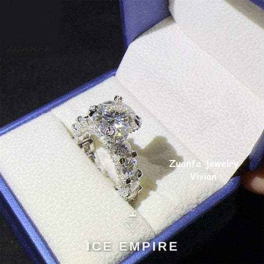 Iced Out Rose Gold Plated Moissanite Ring
