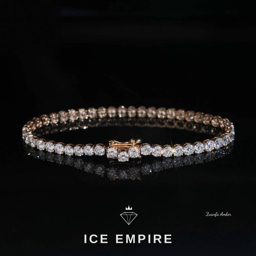 Iced Out 14K Gold Moissanite Tennis Chain
