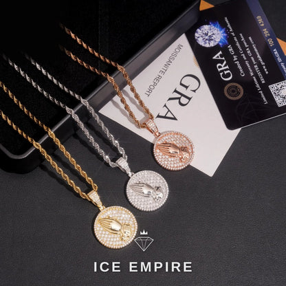 Iced Out Baguette Gold Plated Moissanite Pendant