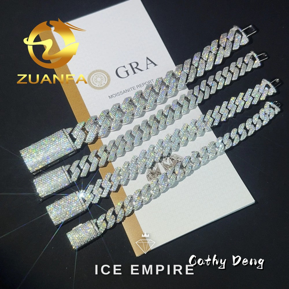 Iced Out Rose Gold Plated Moissanite Cuban Chain