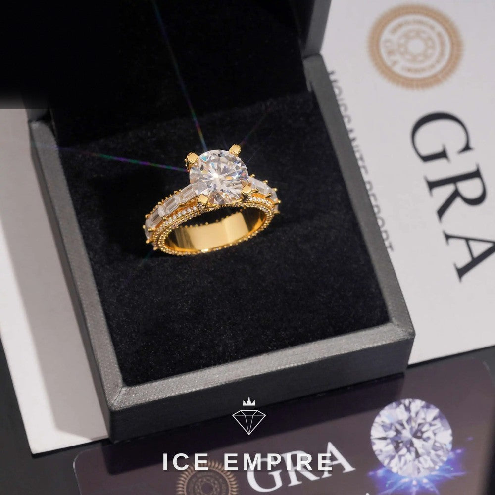 Iced Out 925 Silver Moissanite Wedding Band