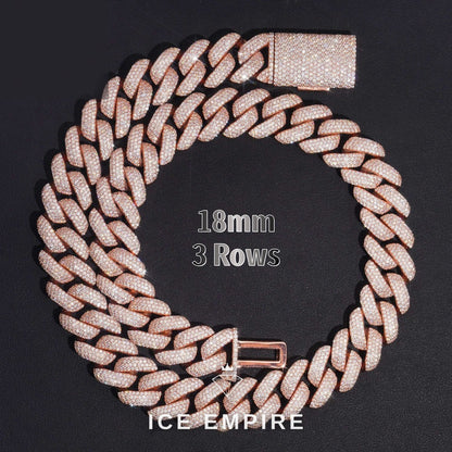 Iced Out Rose Gold Plated Moissanite Cuban Chain
