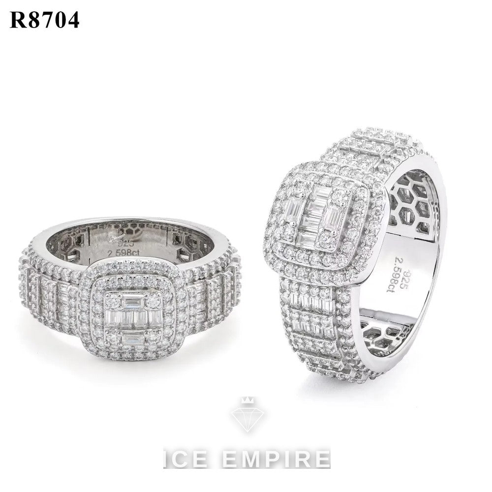 Iced Out 925 Silver Moissanite Ring