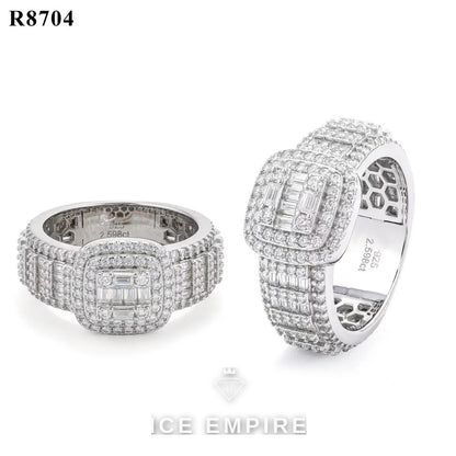 Iced Out 925 Silver Moissanite Ring