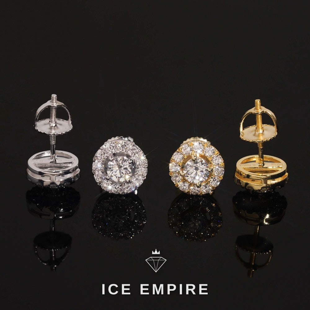 Iced Out Rose Gold Plated Lab Grown Diamond Earrings