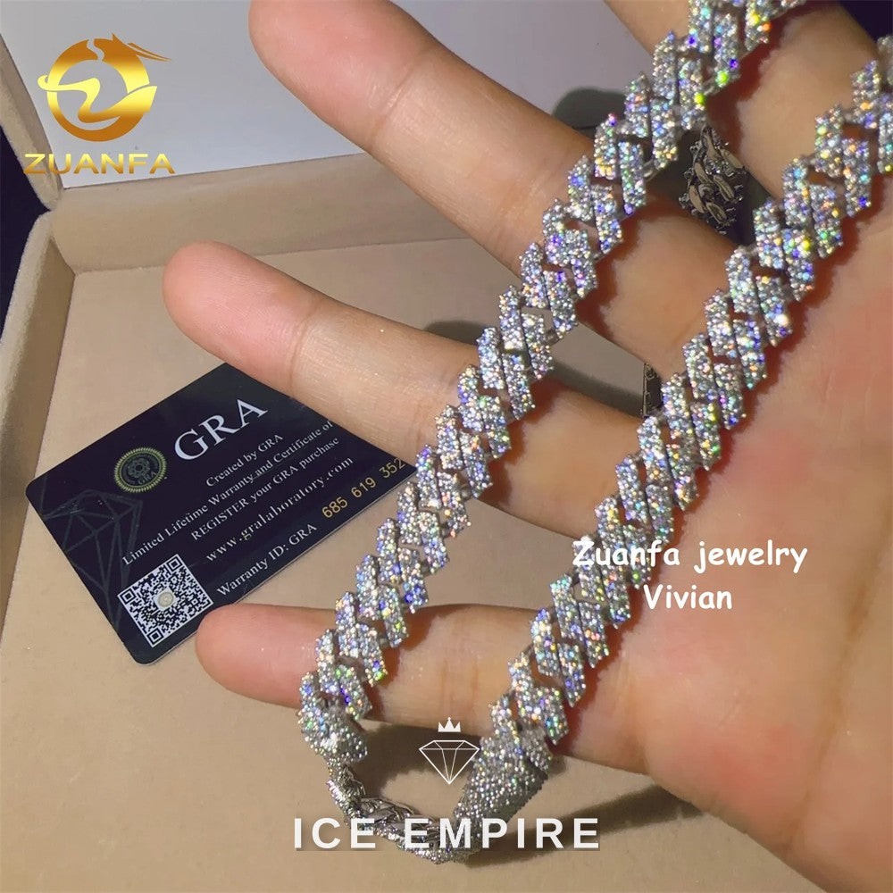 Iced Out Rose Gold Plated Moissanite Cuban Chain