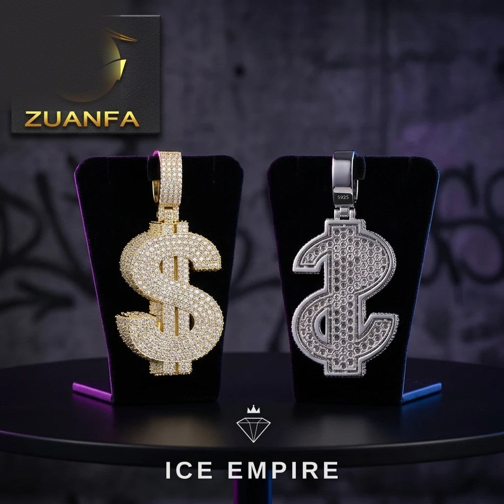 Iced Out Rose Gold Plated Moissanite Pendant