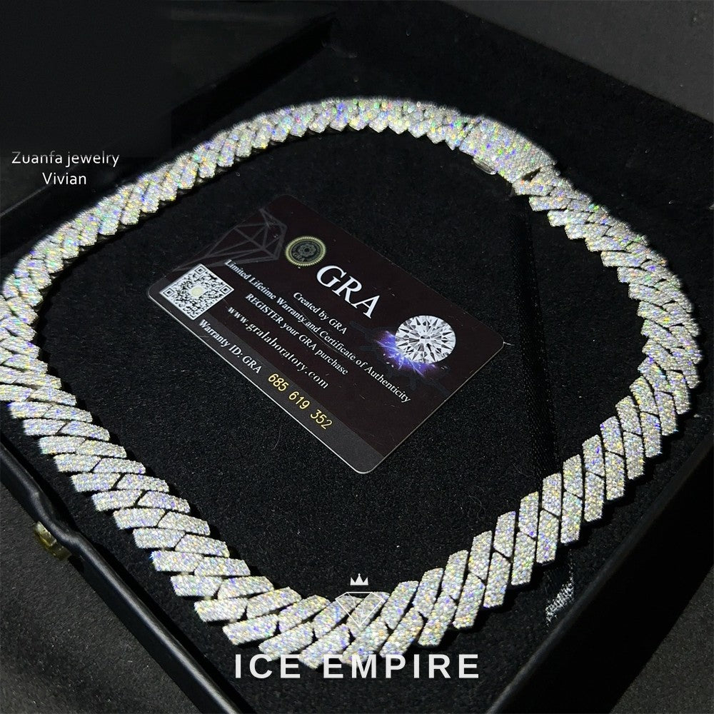 Iced Out Rose Gold Plated Moissanite Cuban Chain