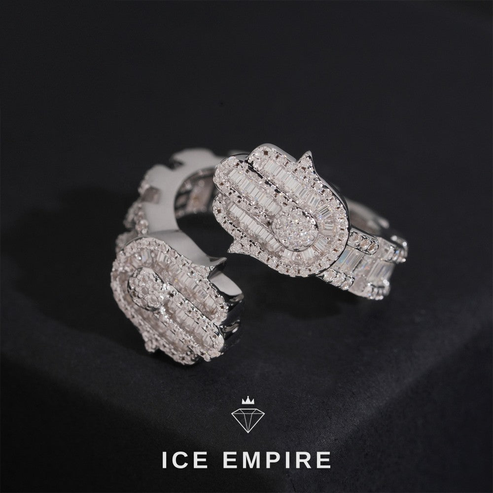 Iced Out 925 Silver Moissanite Ring
