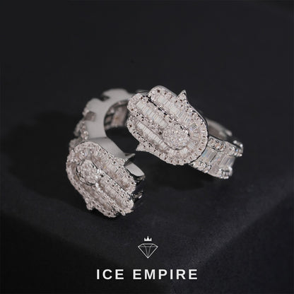 Iced Out 925 Silver Moissanite Ring
