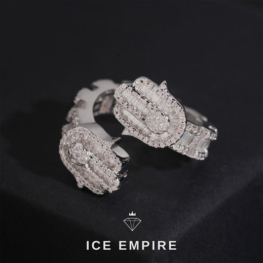 Iced Out 925 Silver Moissanite Ring