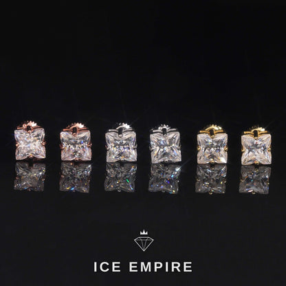Iced Out Rose Gold Plated Moissanite Stud Earrings