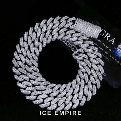 Iced Out 925 Silver Moissanite Cuban Chain