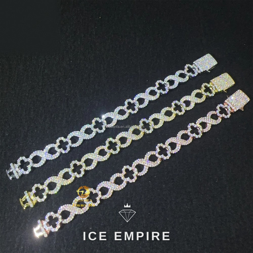 Iced Out 925 Silver Moissanite Cuban Chain