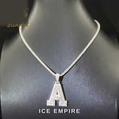 Iced Out Baguette Gold Plated Moissanite Pendant