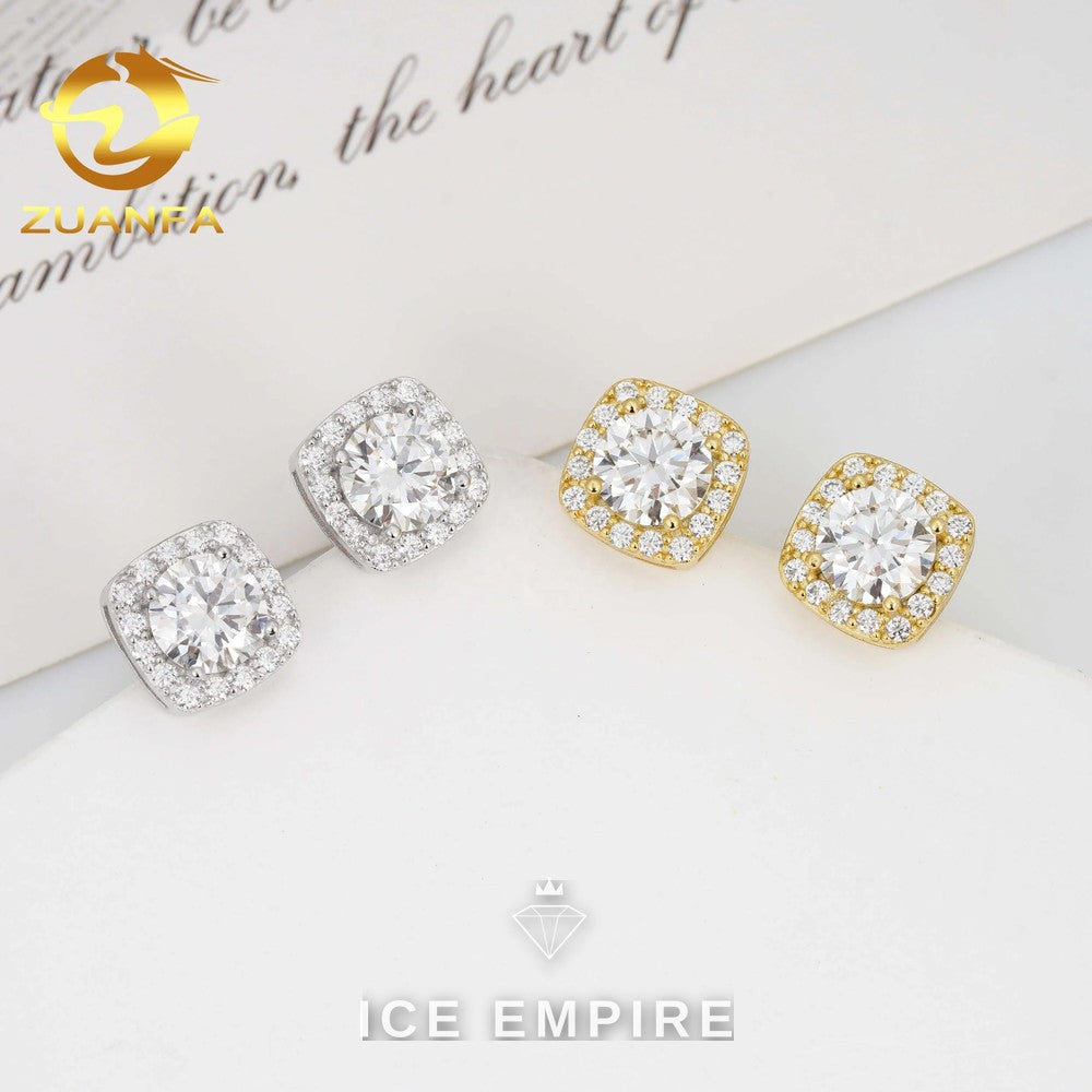 Iced Out 925 Silver Moissanite Earrings