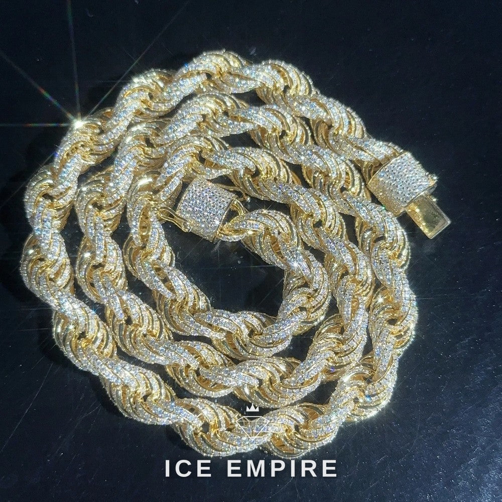 Iced Out Rose Gold Plated Moissanite Cuban Chain