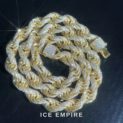 Iced Out Rose Gold Plated Moissanite Cuban Chain